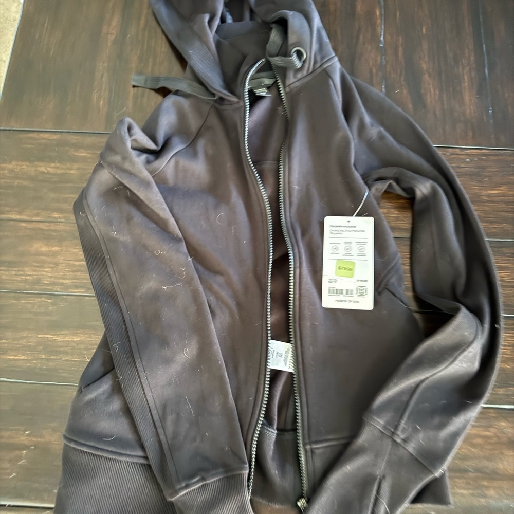 Athleta Black Hooded Zip Jacket